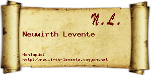 Neuwirth Levente névjegykártya